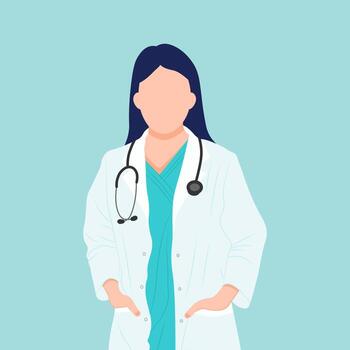 woman doctor icon doctor woman with stereoscopic glyph isolated blue background vector